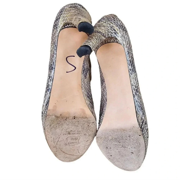 STUART WEITZMAN Snakeskin Animal Print Pumps Size 8.5 - Picture 5 of 10
